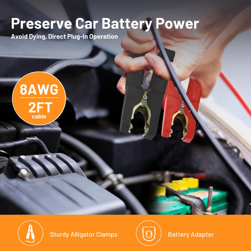[AUSTRALIA] - Jumper Cables Adapter for Milwaukee M12 12V Battery, 2FT 8AWG Portable Car Jump Starter Booster Cables, Automotive Emergency Power Tool for Car Truck SUV Jump Starting Using Tool (2FT 8AWG) 