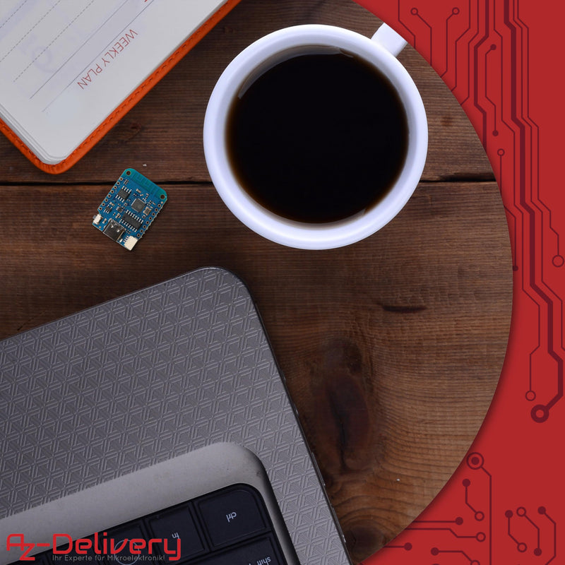 AZDelivery 3 x D1 Mini V4 NodeMCU ESP8266EX WLAN Module with USB-C Connection Compatible with Arduino with E-Book 3X
