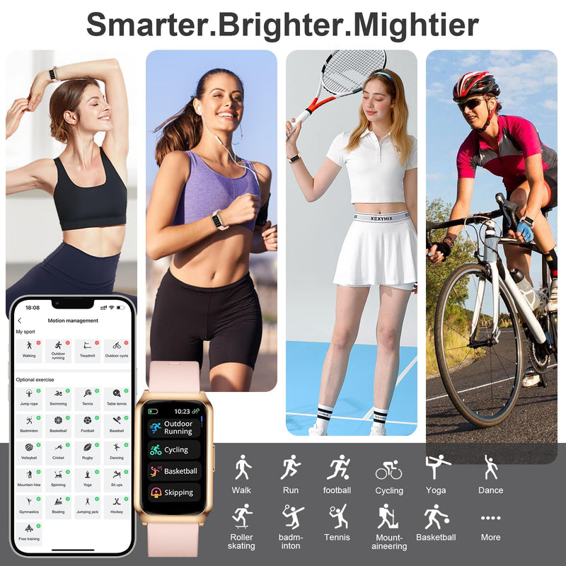 Smart Watches for Women Gold+Gold Square Smart Watch