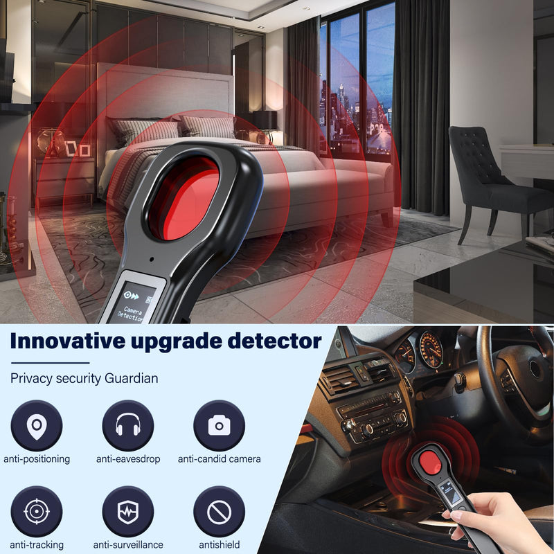 [AUSTRALIA] - Hidden Camera Detectors, 2024 Camera Detector with Display Screen, Hidden Bug and Camera Detector, Anti Spy RF Detector for Home Office Travel, 5 Levels Sensitivity 4 Modes 