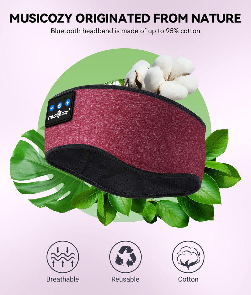 MUSICOZY Sleep Headphones Bluetooth Headband Wireless Music Headband Headphones, Earbuds IPX6 Waterproof for Side Sleepers Women Men Workout Running Insomnia Travel Yoga Cool Gadgets Unique Gift 2 Pcs