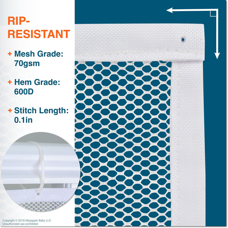 [AUSTRALIA] - Roving Cove Stair Banister Guard 15ft x 3ft, Railing Safety Net for Baby Proofing, Child Safety Stairway Cover, Balcony Mesh Netting, Pearl White 180x36 Inch (Pack of 1) 