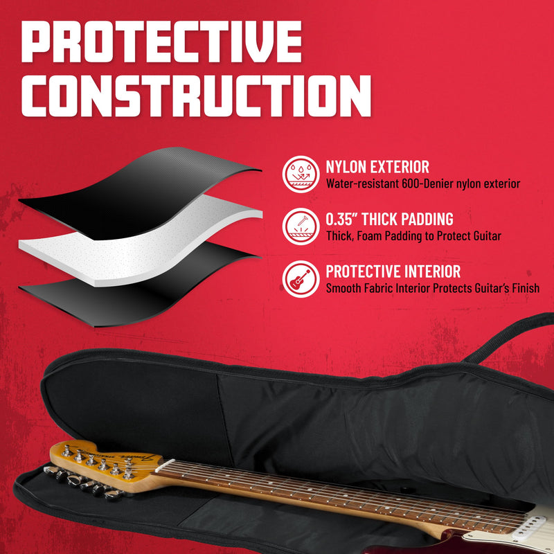 [AUSTRALIA] - Gator Cases Foam Padded Bass Guitar Gig Bag, Fits Jazz and Precision Style Bass Guitars up to 46.5" in Length (GBE-BASS) 