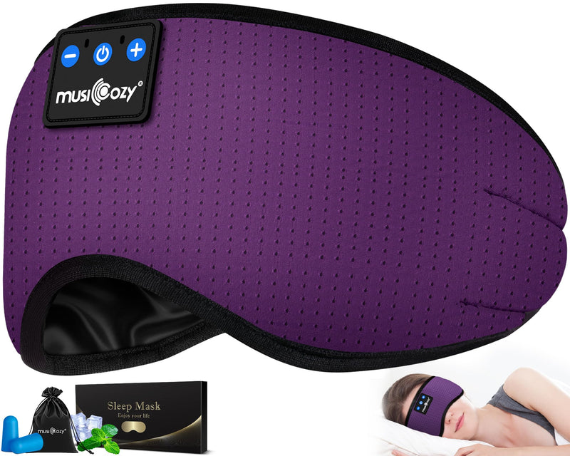 MUSICOZY Bluetooth Sleep Mask and Headband Bundle – Wireless Headphones Set for Sleep, Travel, and Exercise