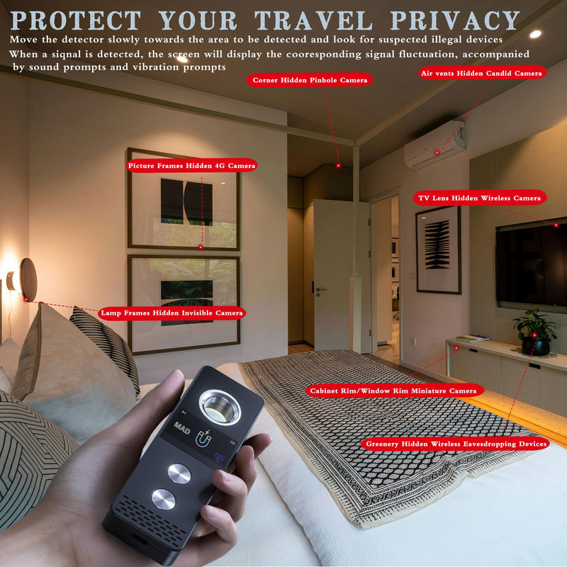 [AUSTRALIA] - Hidden Camera Detector - RF Bug Detector Device for Privacy Protection | Anti-Spy Finder for Travel & Hotels 