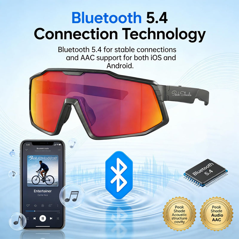 AI Smart Glasses with Open-Ear Audio, Orange Red | Bluetooth Sunglasses, Polarized UV400, Hands-Free Calls, Real-Time Translation, 133-Language, IP65 Waterproof,Cycling Running Matte Black Frame/ Orange Red Lens