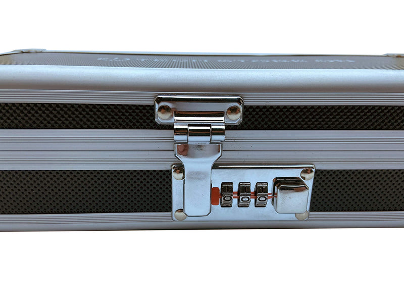 Flash USB Thumb Drive Case Memory CardElectronic Accessories Storage Organizer Bag Secure Combination Lock Antistatic Shockproof Foam (Aluminum, 24 USB Slots, 2 HDD Slots)