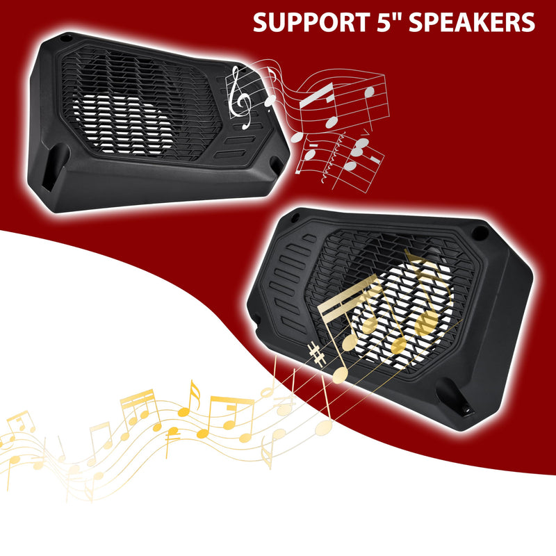 Under Dash Speaker Pods for Polaris Ranger XP 1000/Crew 2018-2024 | Durable ABS, fit for 6.5'' speakers, mud water sand protection, quick bolt-on install, Under Dashboard Speaker Enclosures