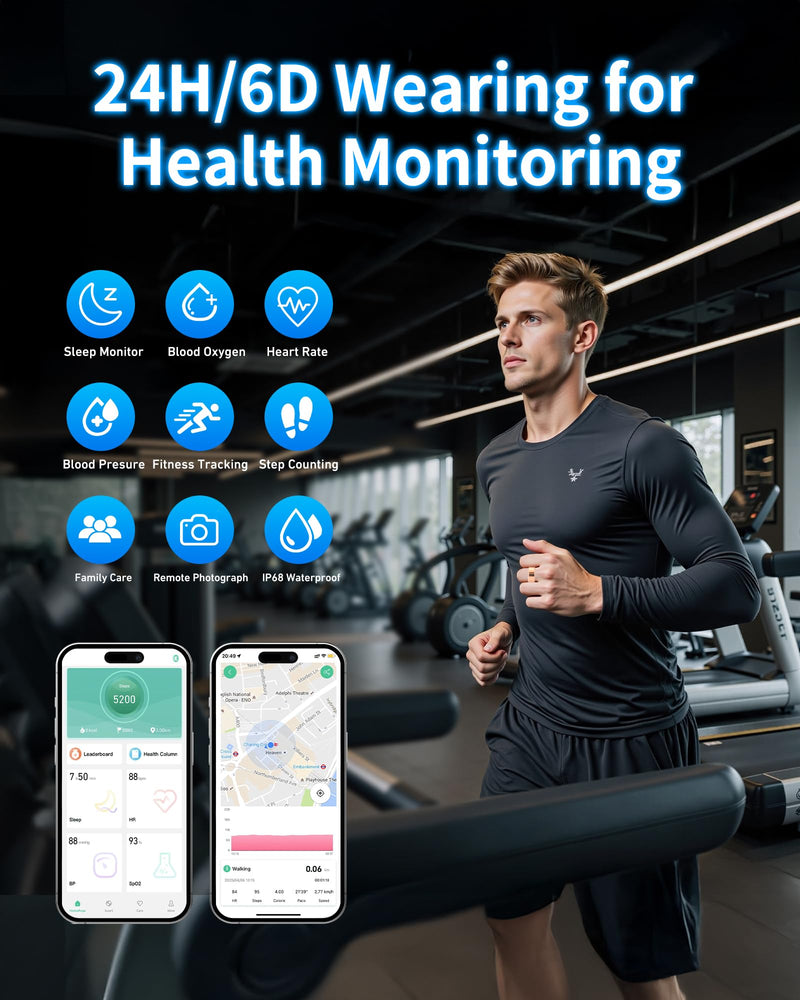 Smart Rings for Women Men, Smart Ring Tracker with Blood Oxygen/Blood Pressure/Heart Rate/Sleep Monitor/Step Counter/Gesture Control/IP68 Waterproof Fitness Tracker, Stainless Steel Rose Gold 11#