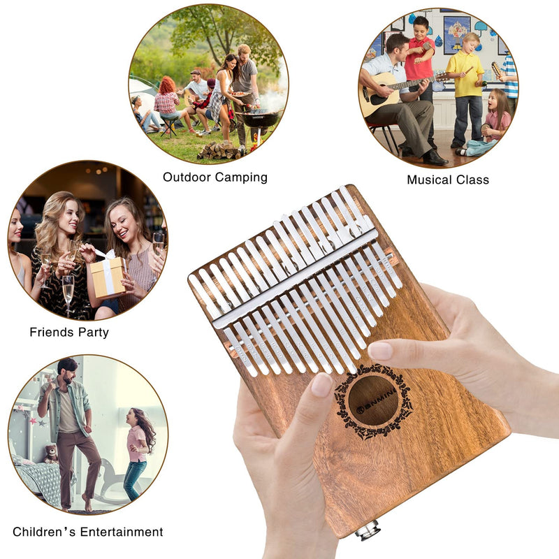 Kalimba Thumb Piano 17 Keys RANMING Mbira Finger Piano Kalimba Gifts for Adults Kids Beginners With Portable Handbag and Tune Hammer Thumb Pianos Finger Harp (Acacia-Pickup) Brown