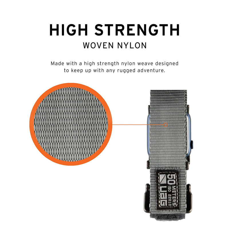 URBAN ARMOR GEAR UAG Compatible with Apple Watch Band 49/46/45/44mm iWatch Series Ultra 3/Ultra 2/Ultra/4-11/SE3/SE2/SE, High Strength Nylon Weave Replacement Strap, Active LE Dark Grey