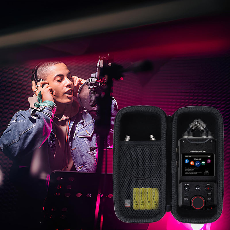 [AUSTRALIA] - Storage Case Compatible with TASCAM Portacapture X6 32-bit Float Portable Audio Recorder Field Recorder Black Case for Tascam X6 