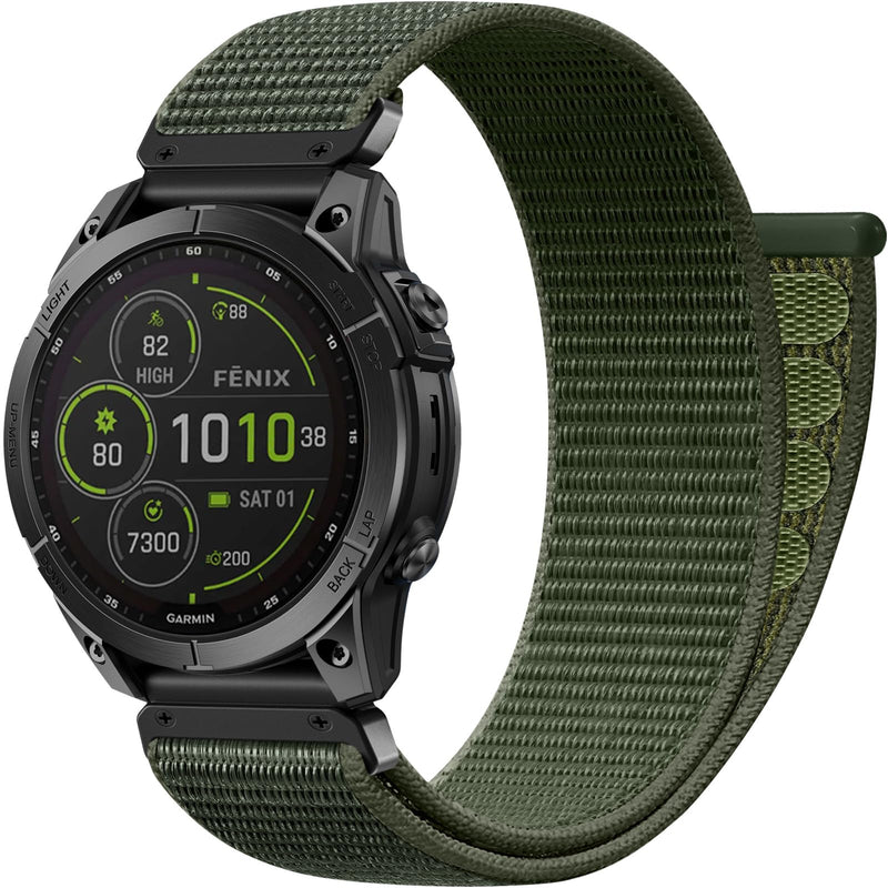 Compatible with Garmin Watch Band, 22mm Quickfit Nylon Replacement Sport Watch Bands Compatible with Garmin Fenix 8 & Tactix 8 AMOLED 47mm/Fenix E/7 Pro/7/6/6 Pro/5/5 Plus/Forerunner 945/965