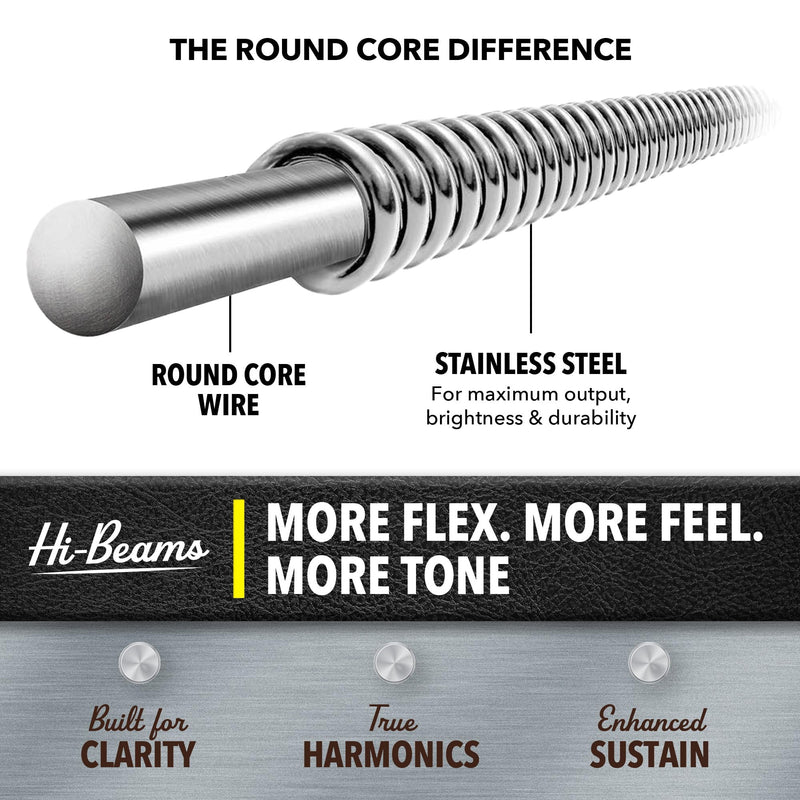 DR Strings - Hi-Beams - Bass Guitar Strings 4-String Set - Medium 45-105 - Stainless Steel Round Core - Bass Guitar Accessories (MR-45) 4-String(45-105)