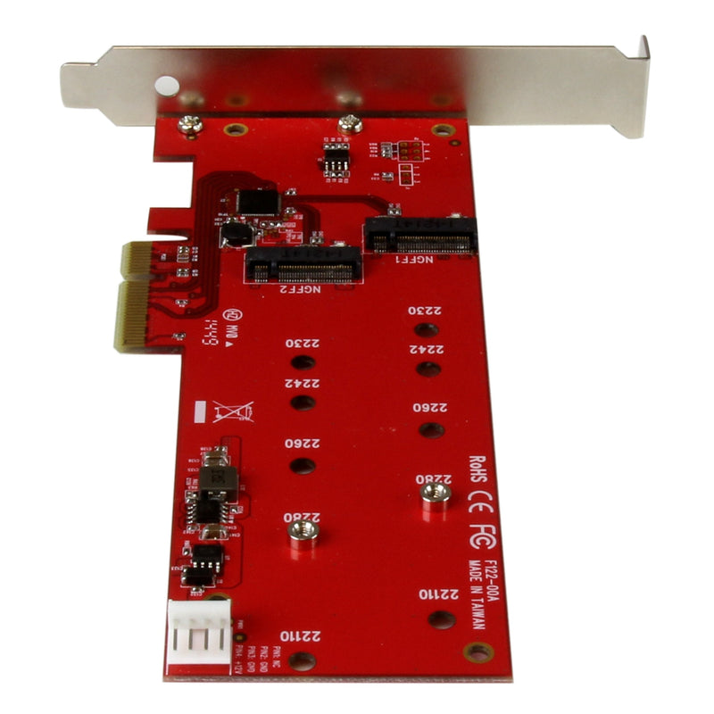 StarTech.com 2x M.2 SATA SSD Controller Card - PCIe - PCI Express M.2 SATA III Controller - NGFF Card Adapter (PEX2M2), Red