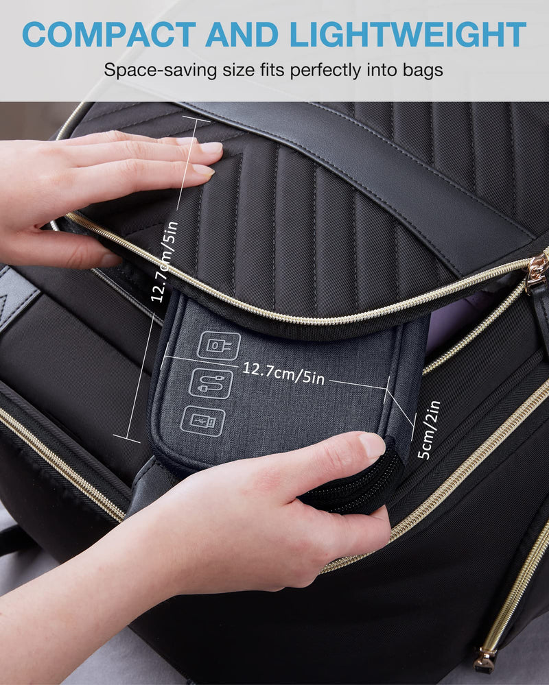 BAGSMART Cord Organizer Travel Cable Organizer Bag Tech Electronic Organizer Travel Case, Travel Essentials for Charger, Cable, Phone, Flash drive, Double Layer-Black Double Layer Black