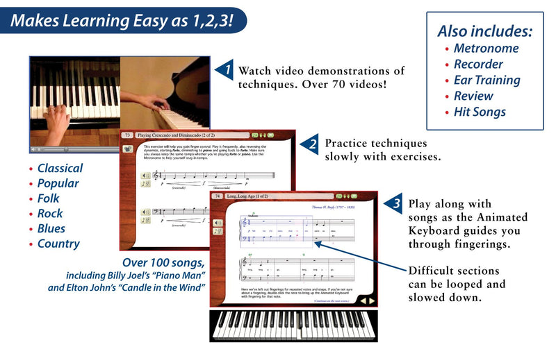 eMedia Piano & Keyboard Method V 3.0 - Amazon Exclusive Edition with 150+ Additional Lessons v3.0