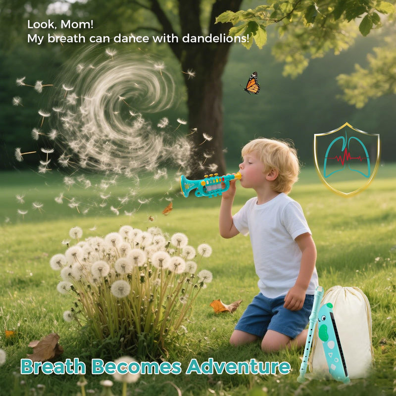 [AUSTRALIA] - 3-in-1 Kids Musical Instruments with Storage Bag, Toddler Toys with Plastic Trumpet, Harmonica & Flute Recorder, Educational Music Gifts for Children Ages 3 4 5 6 7,Gifts for Boys Girls 3in1-kids Trumpet-yd-wb001 