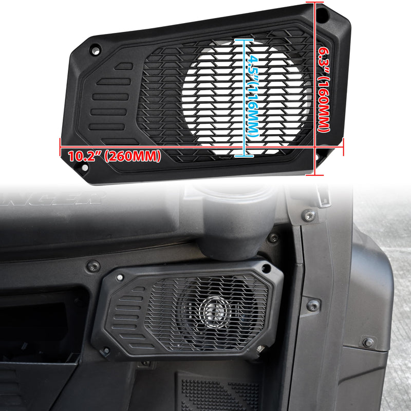 Under Dash Speaker Pods for Polaris Ranger XP 1000/Crew 2018-2024 | Durable ABS, fit for 6.5'' speakers, mud water sand protection, quick bolt-on install, Under Dashboard Speaker Enclosures