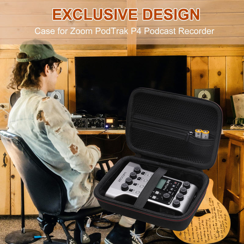 [AUSTRALIA] - LTGEM Hard Travel Case Compatible with Zoom PodTrak P4 Podcast Recorder 