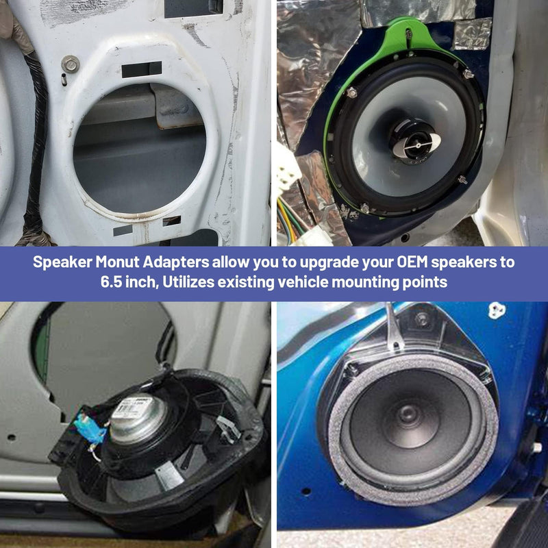 6.5 inch Speaker Adapter Bracket W/Speaker Wire Harness Select for GM GMC Chevy Buick Cadillac 1993-2007 6.5” Aftermarket Front Rear Door Speaker Spacer Ring Wiring Harness Door speaker adapter kit
