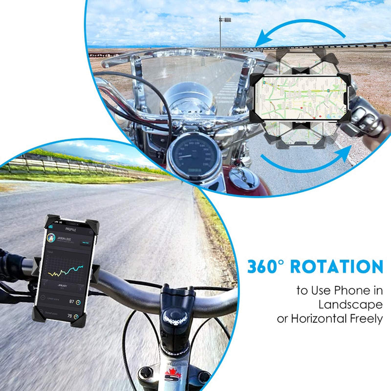 One-Touch Release Bike Phone Mount, 360° Rotatable Cell Phone Holder for Bike Handlebar/Stem, Universal Bicycle Phone Holder Compatible with iPhone, Samsung etc 4.0"-6.5" Phones