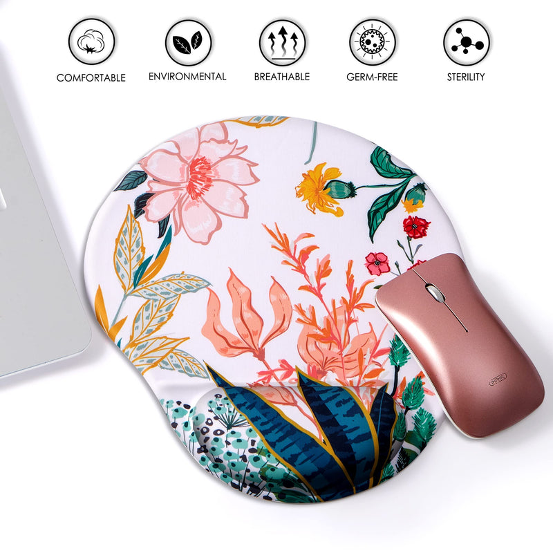 HODYXIN Ergonomic Mouse Pad with Wrist Support,Cute Mouse Pad with Wrist Rest,Comfortable Mouse Pad for Home Office Gaming Working Computers Laptop,Pain Relief with Non-Slip PU Base (Creamy White) Creamy White