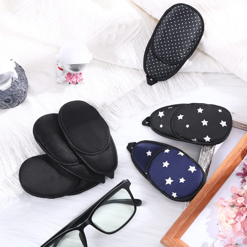 [AUSTRALIA] - 6 Pieces Silk Eye Patch for Adults Kids Glasses to Cover Either Eye Soft Eye Glass Cover Single Eye Patches (Dark-Color Style) Dark-color Style 