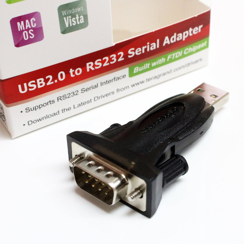 Tera Grand - Premium USB 2.0 to RS232 Serial DB9 Adapter - Supports Windows 11,10, 8, 7, Vista, XP, 2000, 98, Linux and Mac - Built with FTDI Chipset