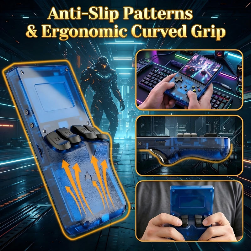 S600 Retro Gaming Console, Handheld Game Console with Games | 4.0" 720x720 IPS Display, 22,000+ Built-In Games, 4000mAh Battery, 64GB Storage for Gaming, Travel & Gifts Blue 64 GB