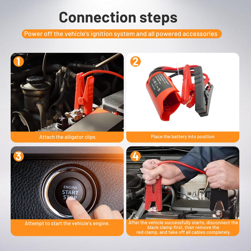 [AUSTRALIA] - Jumper Cables Adapter for Milwaukee M12 12V Battery, 2FT 8AWG Portable Car Jump Starter Booster Cables, Automotive Emergency Power Tool for Car Truck SUV Jump Starting Using Tool (2FT 8AWG) 
