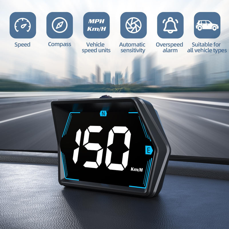 SinoTrack GPS Speedometer Universal MPH Speedometer Heads-Up Display for Car GPS Speedometer Large Screen HUD with Over Speed Alarm Fatigued Driving Alert for All Vehicle