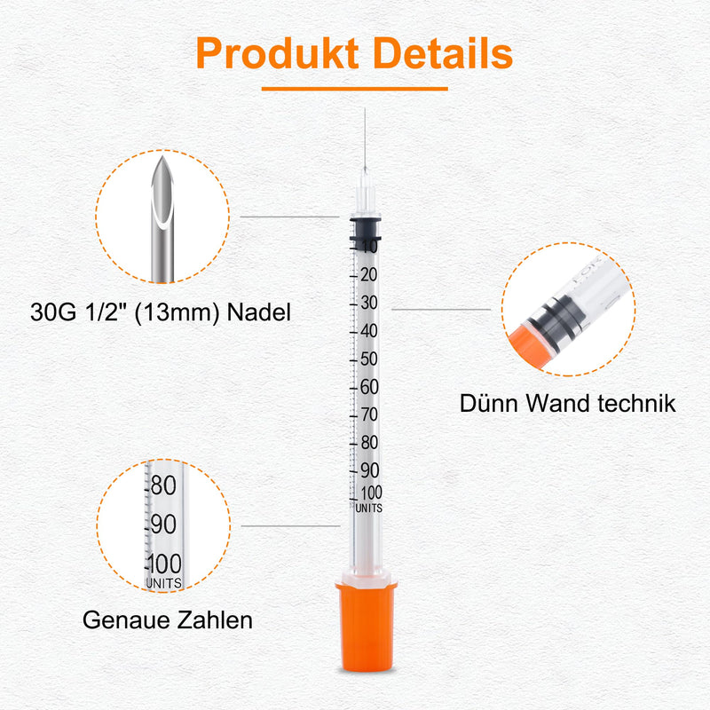 1 ml Plastic Tube, 30G Multi-Purpose Measuring Tools (13 mm) Individually Sealed Pack (20) 20