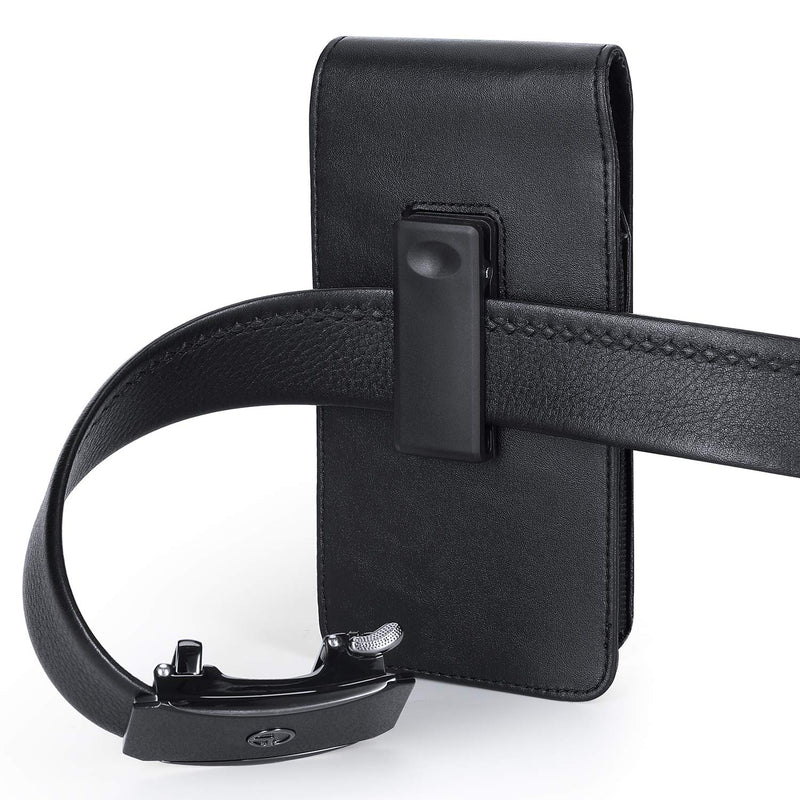 [AUSTRALIA] - BECPLT Phone Holster for iPhone 15 Pro Max 15 Plus 14 Pro Max 13 Pro Max 12 Pro Max 11 Pro Max Leather Belt Case 360 Rotating Pouch Case Holster Belt Clip Case for iPhone Xs Max 8 Plus 7 Plus 6s+ 6+ L(6.5"x 3.5"x 0.5") Leather-Rotation 