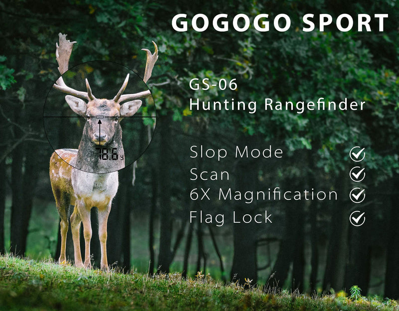 [AUSTRALIA] - Gogogo Sport Vpro 6X Hunting Laser Rangefinder Bow Range Finder Camo Distance Measuring Outdoor Wild 650/1200Y with Slope High-Precision Continuous Scan 1200Y 