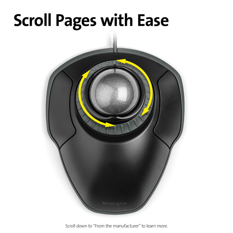Kensington Orbit Trackball Mouse with Scroll Ring (K75327WW) Black-Grey wired usb
