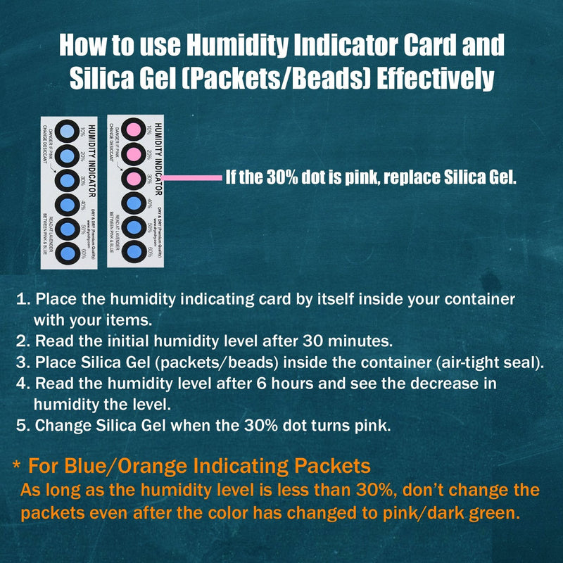 Dry & Dry Premium Humidity Indicator Cards 20 Pack (Reusable) - 10-60% 6 Spot (20 Cards)