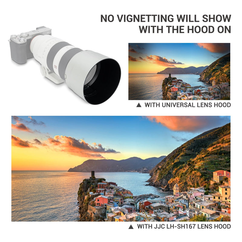 JJC ALC-SH167 Bayonet Reversible Lens Hood Shade for Sony FE 70-200mm F2.8 GM OSS II Lens SEL70200GM2, Replaces Sony ALC-SH167 Lens Hood, Allows to Attach 77mm Filter & Lens Cap
