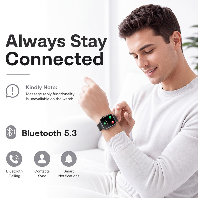 Smart Watch for Women Men, Bluetooth Answer/Make Call, 1.83" HD Touchscreen | IP67 Waterproof Fitness Tracker, Heart Rate/Sleep Monitor, DIY Dial, Multi-Sport Modes Pedometer, Smartwatch for iOS/Android Matte Black