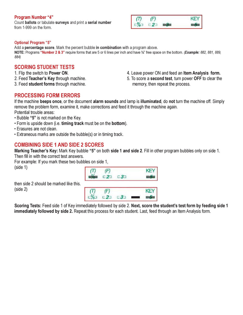 TEST-883E 883 E Compatible Testing Forms (100 Sheet Pack)