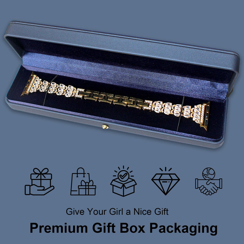 Water-drop Type Rhinestone Bracelet Apple Watch Band, Baroque Jewelry Style 38mm/40mm/41mm