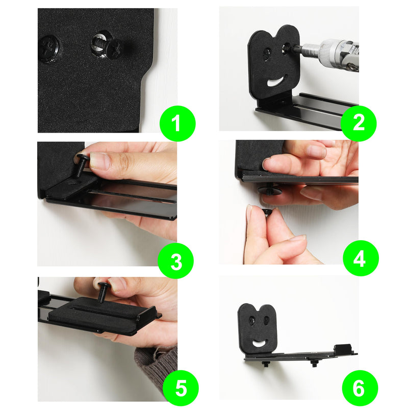 Suixing Adjustable Soundbar Mount, Universal Sound Bar Wall Brackets Works with Most Sound bar Mounts, Length Adjustable 3.4''-5.2'', Removable and Lockable Mounting Bracket(Curved) Black_3.4"-5.2" Length Adjustable 3.4"-5.2"