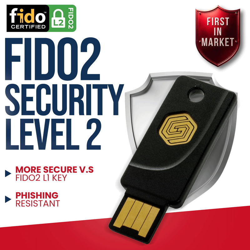 GoTrust Idem Key A USB Security Key NFC FIDO2 L2 Certified | 2FA Hardware Key, Passwordless Login, U2F OTP PIV, IP68 Waterproof, for Windows Mac iPhone Android Idem Key Type A
