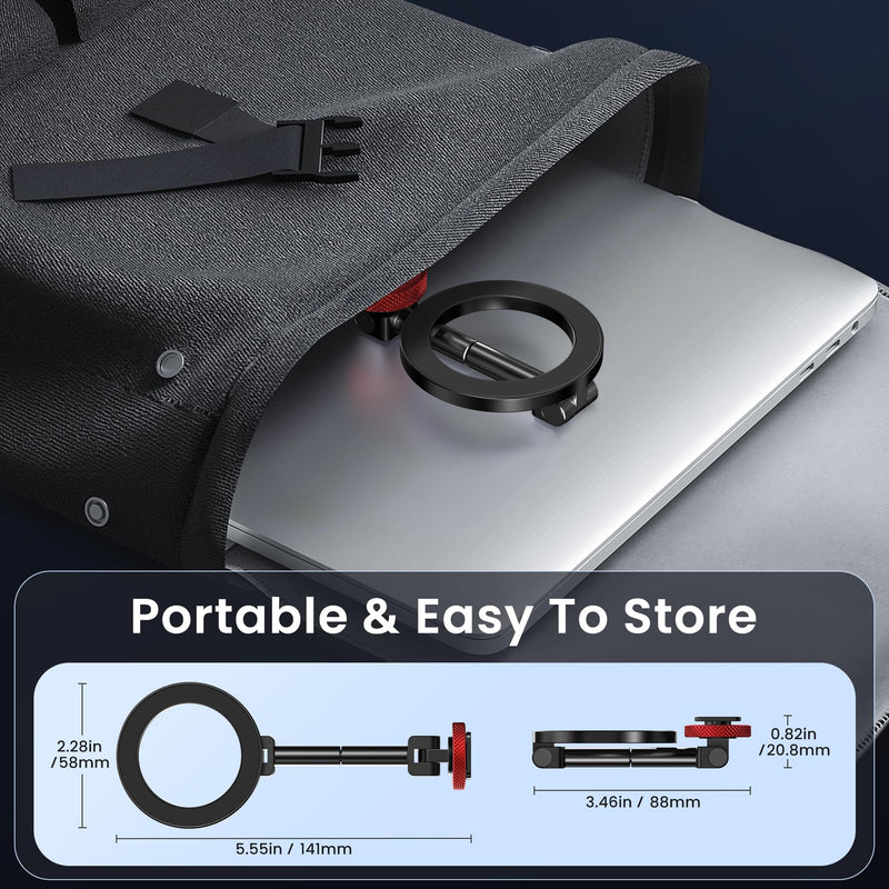 [AUSTRALIA] - Itramax Magnetic Cold Shoe Camera Phone Mount for Magsafe,1/4" Threaded Hole iPhone Tripod Holder for iPhone 17 Pro Max 16 15 Plus 14 13 12,Samsung,Canon Nikon Sony DSLR,360° Rotation Photography Black 