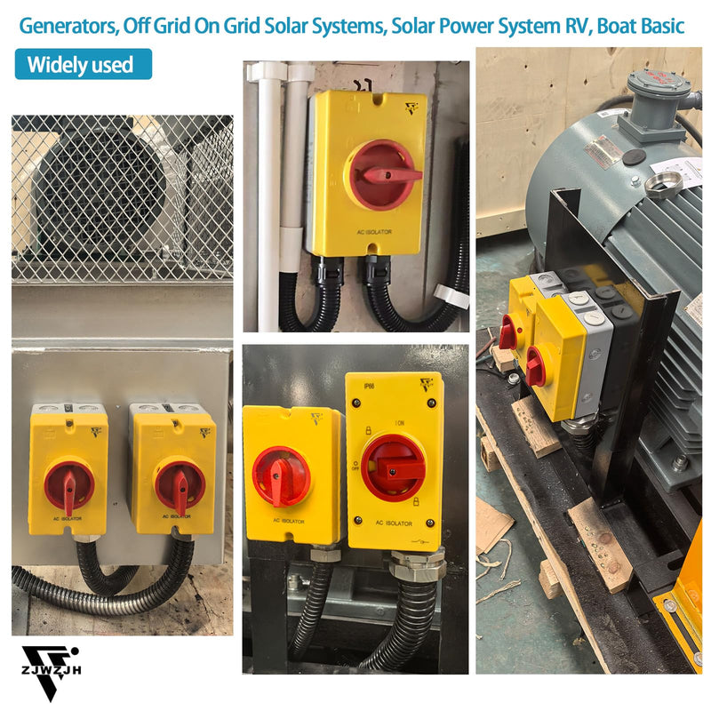 [AUSTRALIA] - 32 Amp AC Disconnect Switch Box Outdoor, 110V 220V 690V AC Isolator Switch, 4 Pole, IP66 Waterproof Isolation PV 3 Phase Disconnect Switch On Off 2 Position 32 Amp 