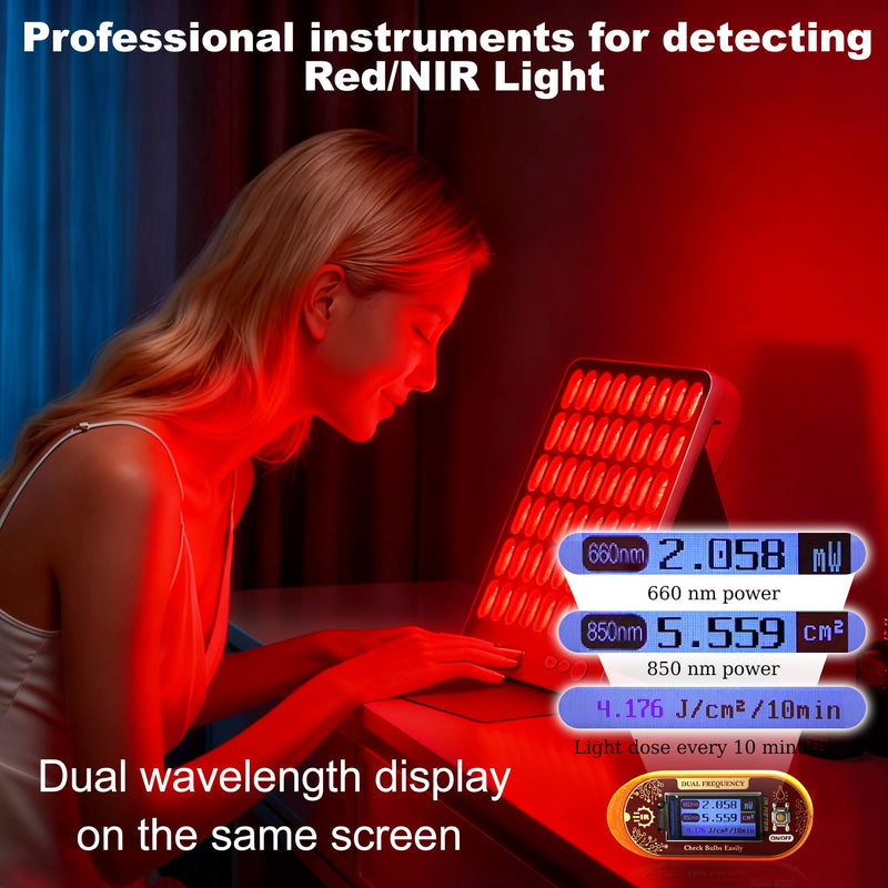 [AUSTRALIA] - 850nm & 660nm Red/NIR Light Irradiance Meter Tester – Professional Dual-Wavelength Radiometer 