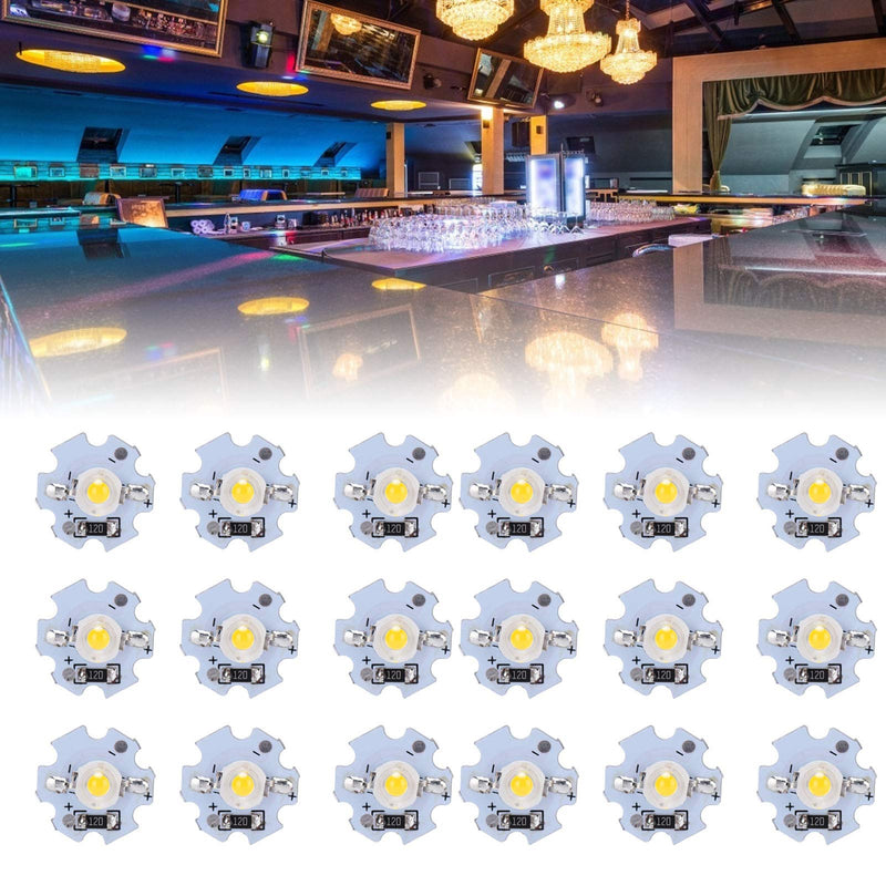 [AUSTRALIA] - Dioche LED Chip, Pack of 25 0.5W 5V High Performance LED Lamp Beads with Aluminium Plate for Flashlights, DIY Adjustment Lights, Headlights and Spotlights 