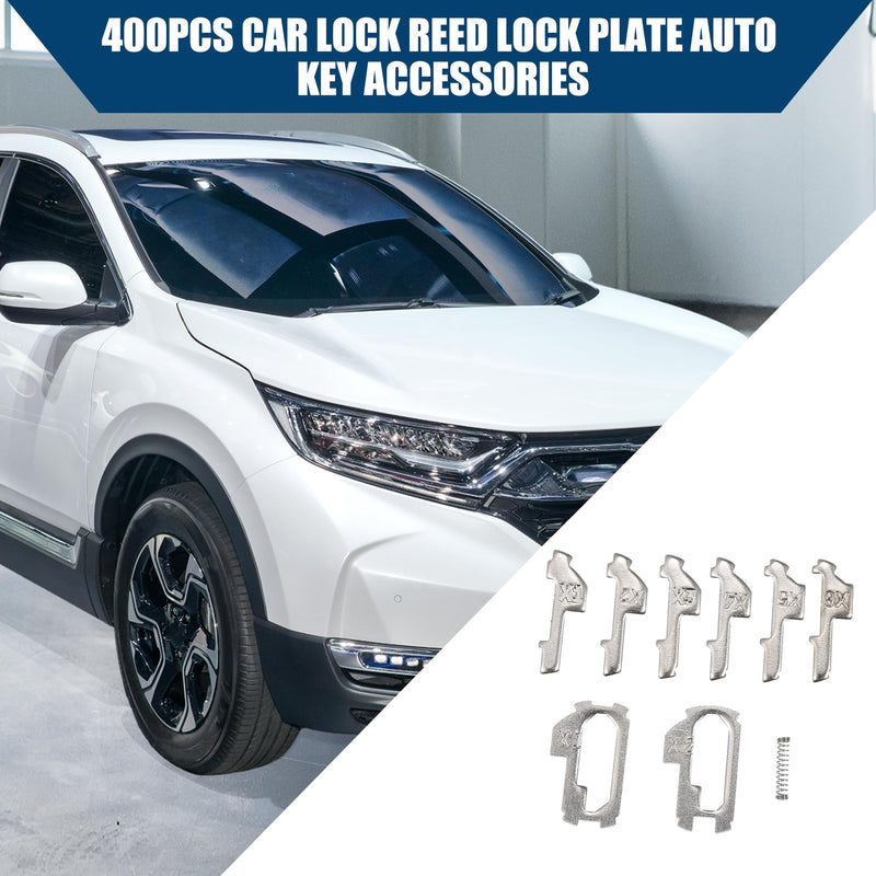 [AUSTRALIA] - 350pcs Car Lock Reed Lock Plate Auto Key for Honda HON66 Lock/Outer/Durable Metal / 1 Set Silver Tone 