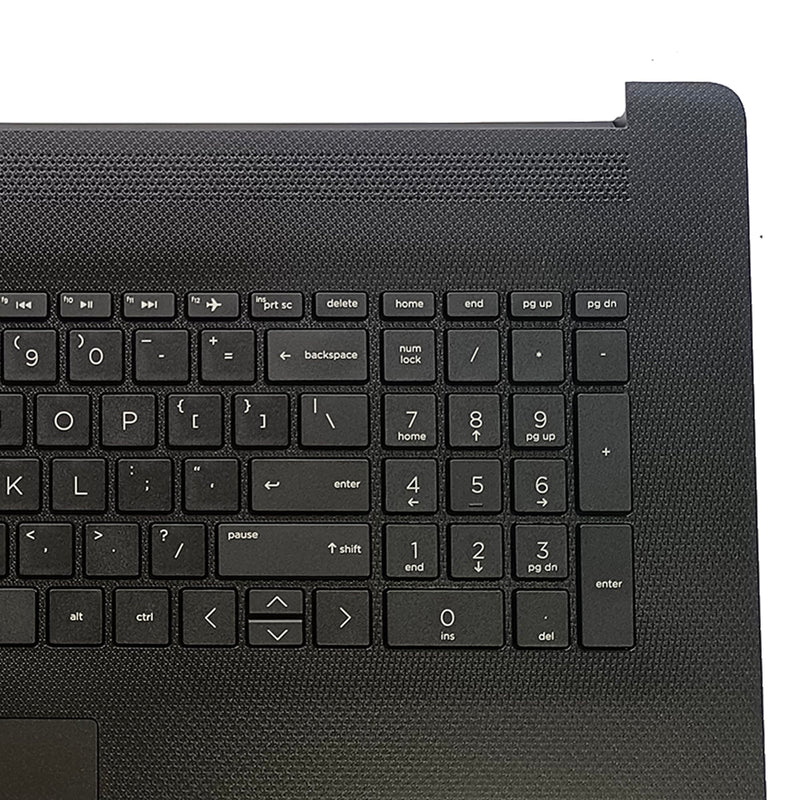 Replacement for HP Pavilion 17-BY 17-CA 17T-BY100 17T-BY200 17Z-CA100 Laptop Upper Case Palmrest Non-Backlit Keyboard Touchpad Assembly Part 17.3" L48409-001 6070B1546701 Top Cover Black