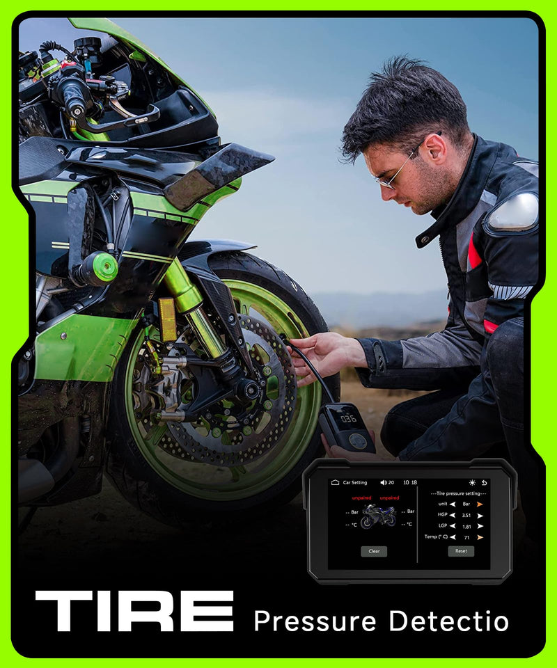 Motorcycle CarPlay Screen 5 inch Portable Wireless Carplay Android Auto for Motorbike Waterproof Touchscreen, Supports GPS Navigation, Bluetooth, IP68 Waterproof for Motorbike